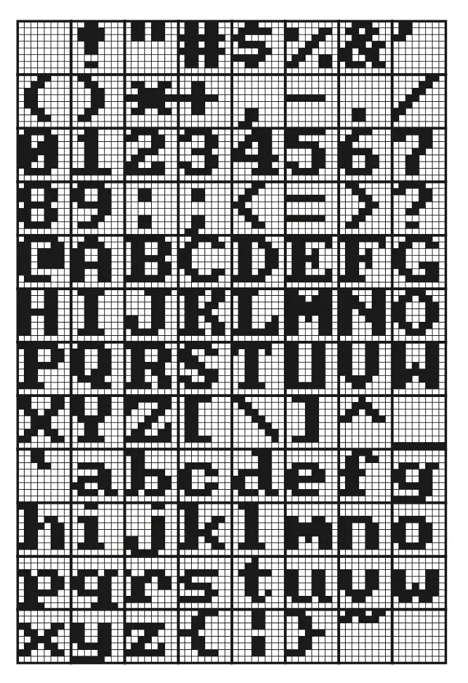 Each character corresponds not only to a 7-bit ASCII code, but also 64 bits on the screen, which determine its appearance