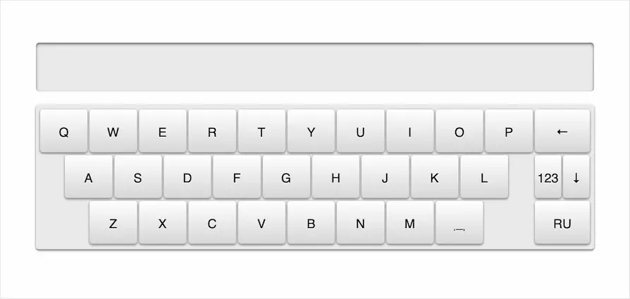 Keyboard widget with customized styles; appearance kinda inspired by Apple Magic Keyboard